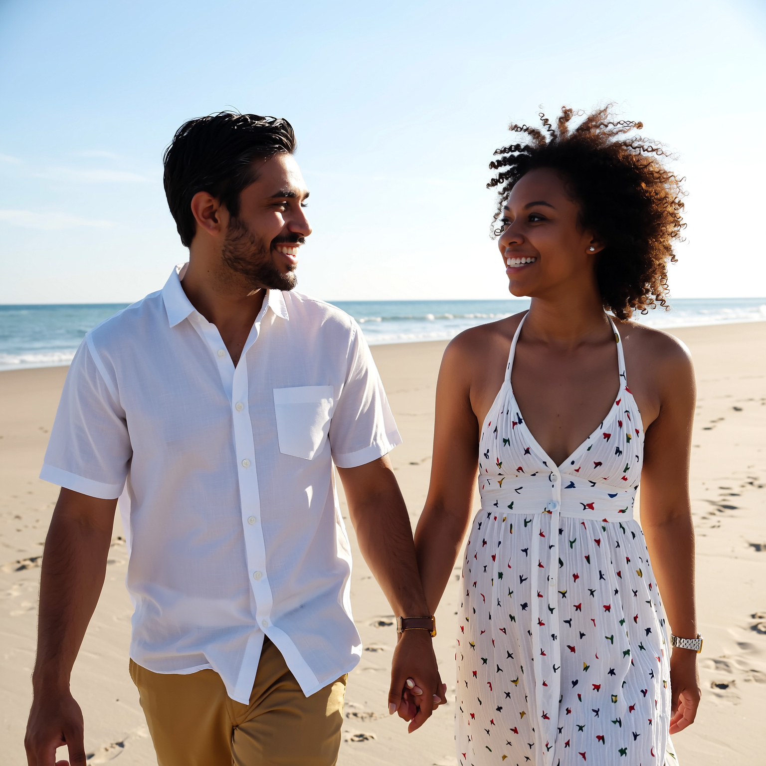 couple walking on beach